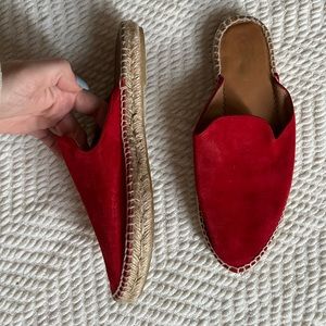 Red slip on sandals